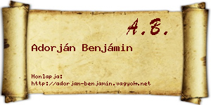 Adorján Benjámin névjegykártya